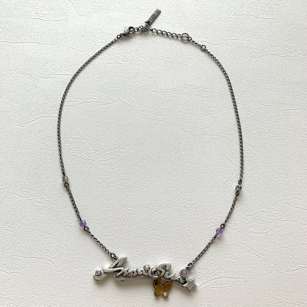 Anna Sui antique style necklace with crystals